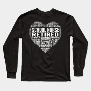 School Nurse Retired Heart Long Sleeve T-Shirt